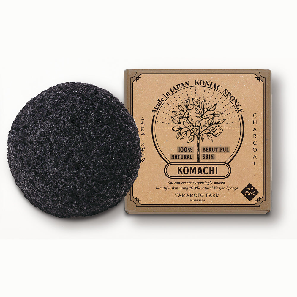 こんにゃくスポンジKOMACHI 炭 12個入り|Konjac Sponge Japan Official